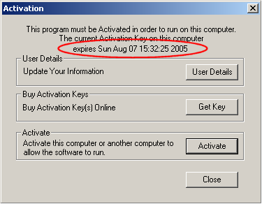 Activation options Screen