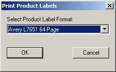 Product Label Dialog
